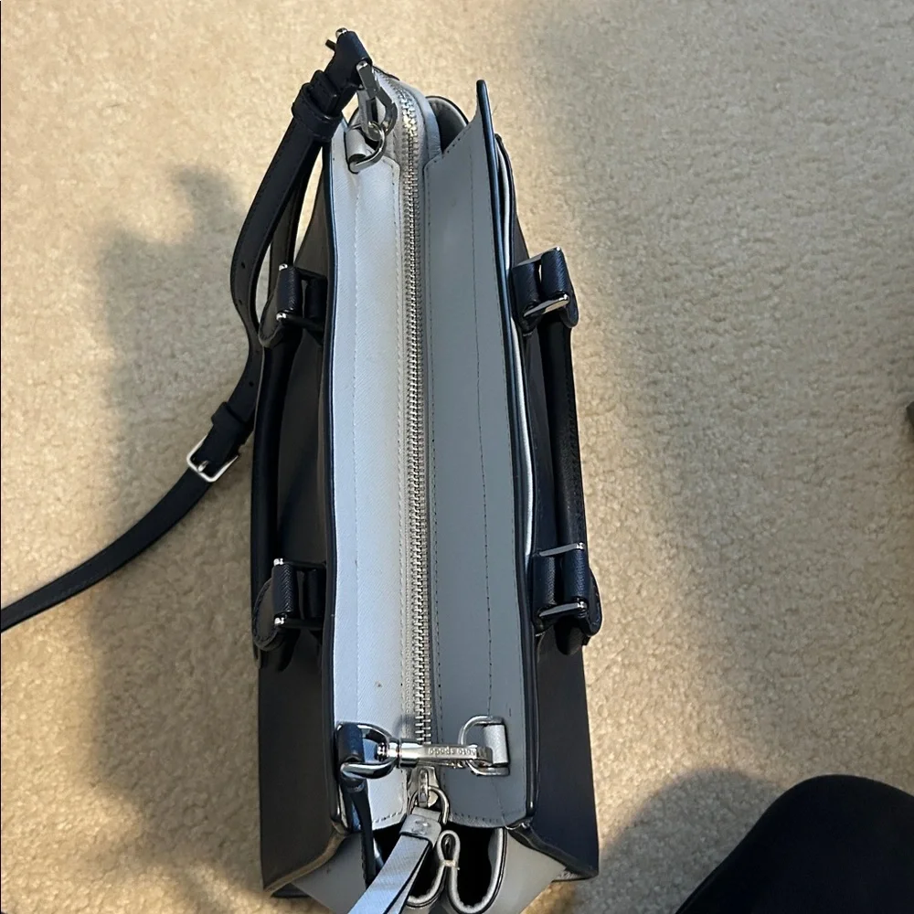 kate spade Black and White Colorblock Leather Shoulder Bag
